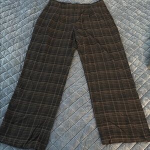 Vince Brown Plaid Trousers belt hoop Waistband